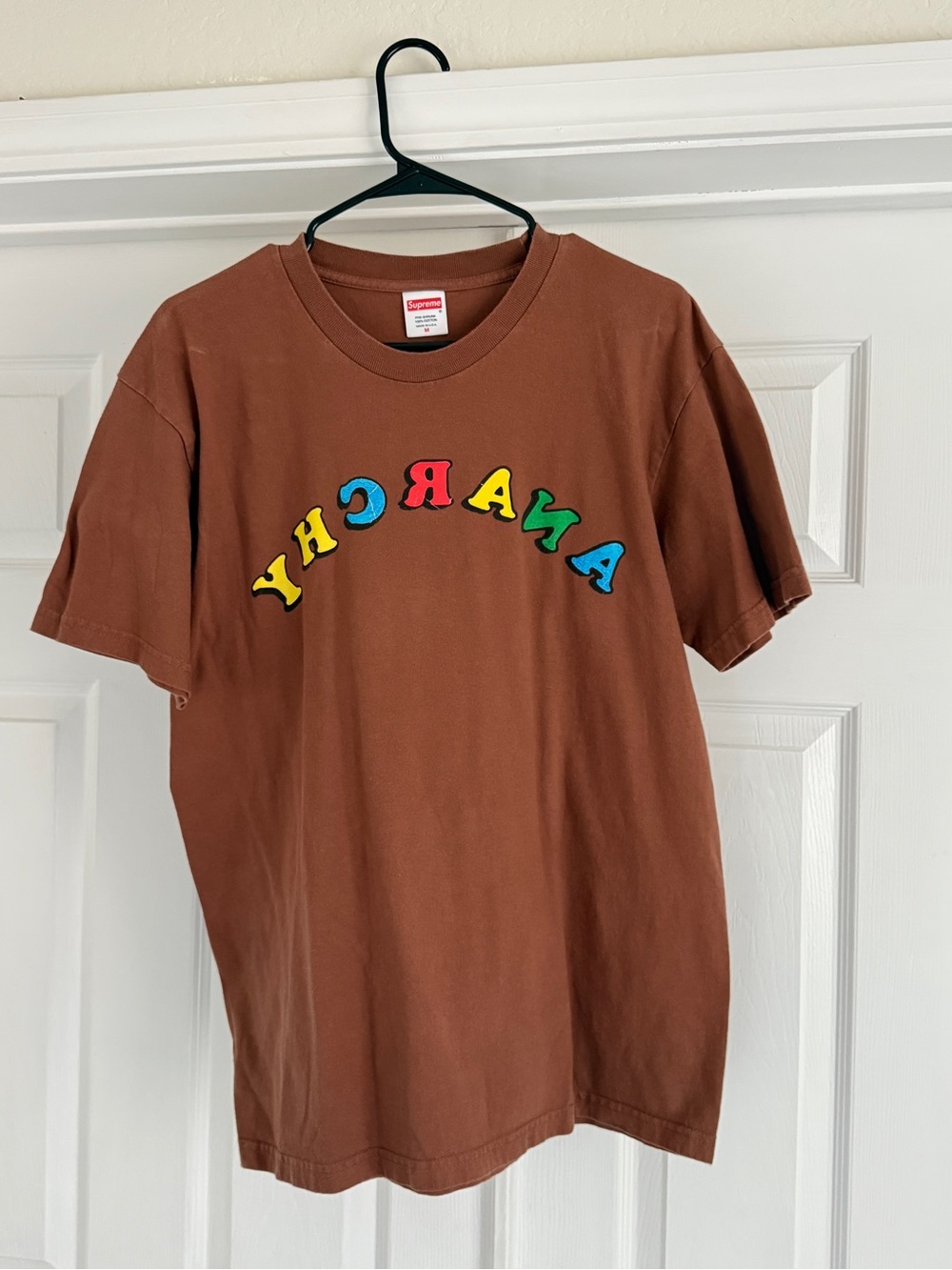 Supreme Brown Kids Short Sleeve Tee with Multicolor Arch Graphic